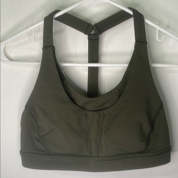 Lululemon NWOT Limited Edition Sports Razorback Crisscross Bra Olive Green Sz 6 - Picture 2 of 4